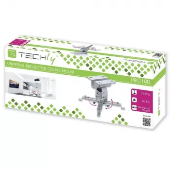 Techly staffa a soffitto per proiettore prolunga 130 mm argento ICA-PM 2S