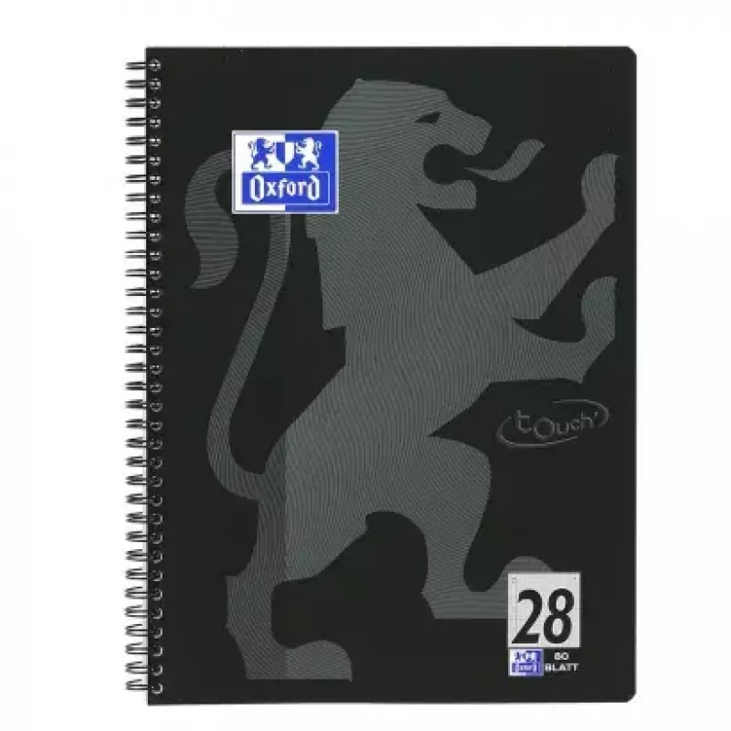 Quaderno Oxford 400121610 A4+ 160 fogli nero grigio