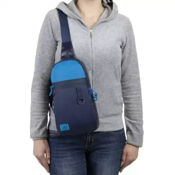 Borsa a tracolla Rivacase Dijon 25,6 cm (10,1 pollici) blu maniglia cinghia a spalla