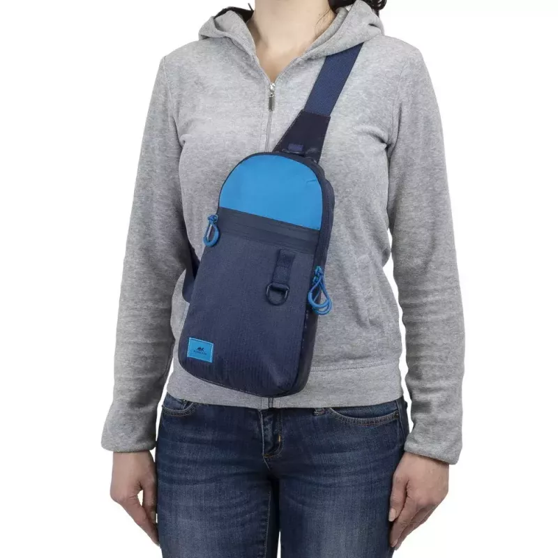 Borsa a tracolla Rivacase Dijon 25,6 cm (10,1 pollici) blu maniglia cinghia a spalla