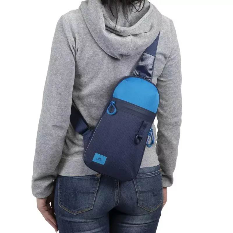 Borsa a tracolla Rivacase Dijon 25,6 cm (10,1 pollici) blu maniglia cinghia a spalla