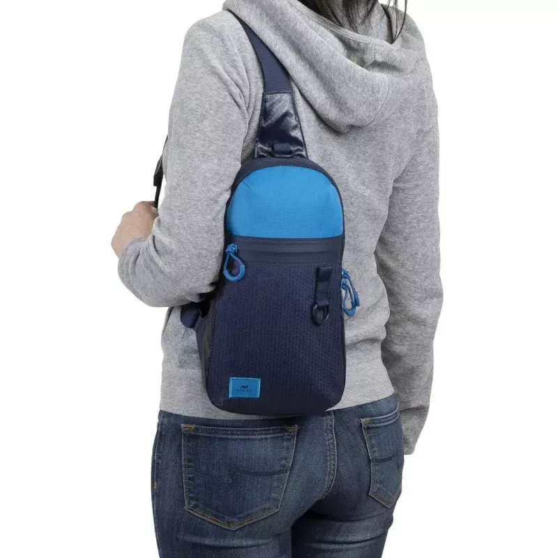 Borsa a tracolla Rivacase Dijon 25,6 cm (10,1 pollici) blu maniglia cinghia a spalla