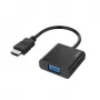 Hama 00200343 adattatore video da HDMI a VGA con audio da 3,5 mm, 0,15 m, HDMI tipo A maschio – D-Sub a 15 pin, 1080p, nero
