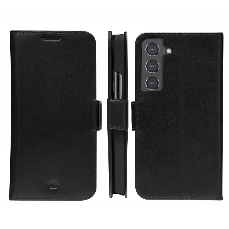 dbramante1928 Copenhagen Slim CSSSGTBL1434 custodia a libro per Samsung Galaxy S22, pelle granulata, nera