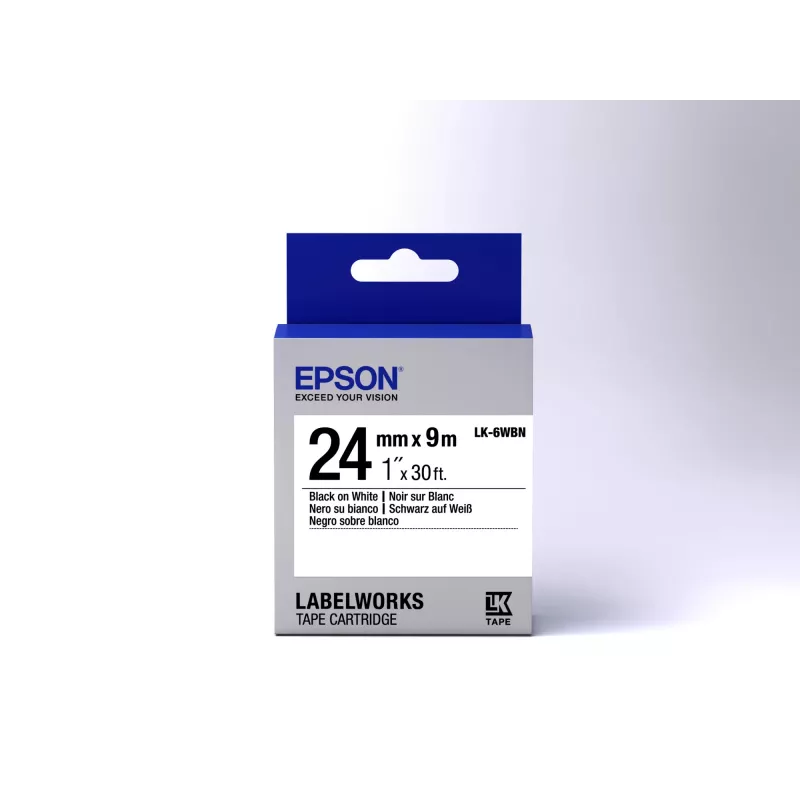 Cartuccia etichetta Epson Standard LK-6WBN nero/bianco 24mm (9m)