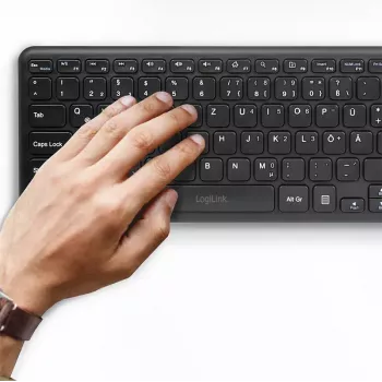 Tastiera LogiLink ID0188 Home RF wireless QWERTZ nera