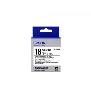 Epson cartuccia etichetta adesione forte LK-5WBW nero/bianco 18 mm (9 m)