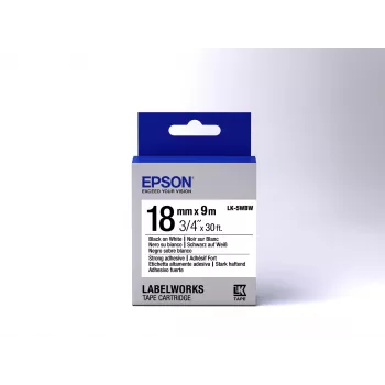 Epson cartuccia etichetta adesione forte LK-5WBW nero/bianco 18 mm (9 m)