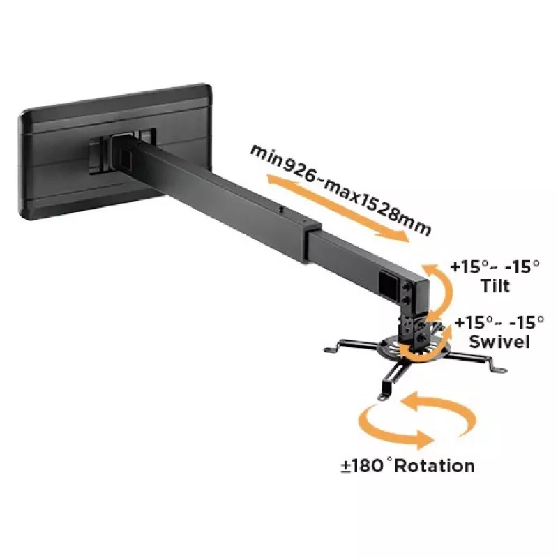 Techly ICA-PM 21 supporto proiettore a parete nero