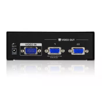ATEN splitter video VGA a 2 porte (450 MHz), VGA, 2x VGA, 2048 x 1536 pixel, nero, metallo, QXGA