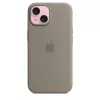 Custodia in silicone Apple iPhone 15 MagSafe Clay marrone