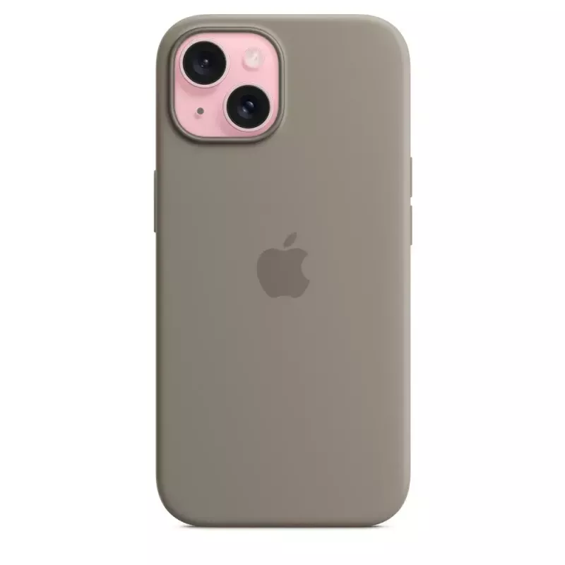 Custodia in silicone Apple iPhone 15 MagSafe Clay marrone
