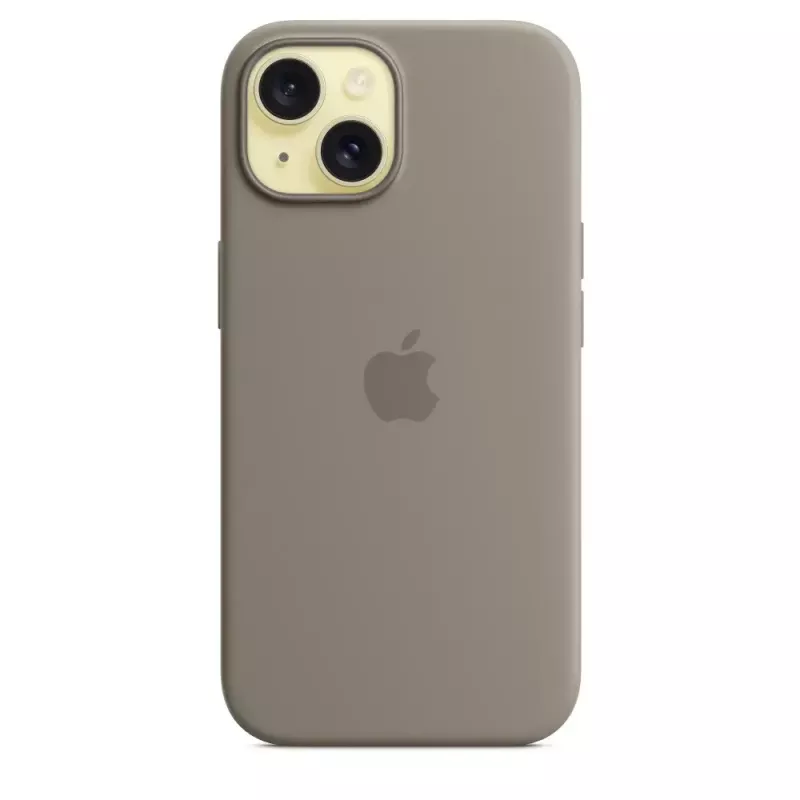 Custodia in silicone Apple iPhone 15 MagSafe Clay marrone