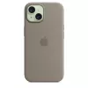 Custodia in silicone Apple iPhone 15 MagSafe Clay marrone