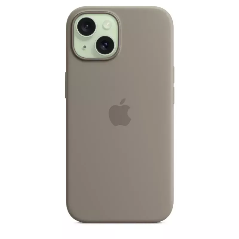 Custodia in silicone Apple iPhone 15 MagSafe Clay marrone