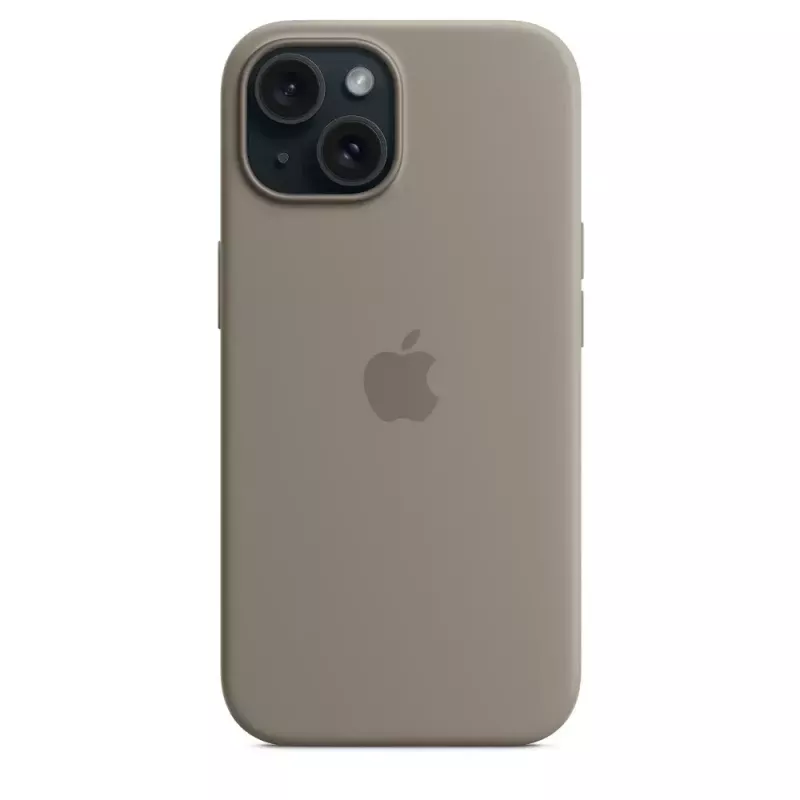 Custodia in silicone Apple iPhone 15 MagSafe Clay marrone