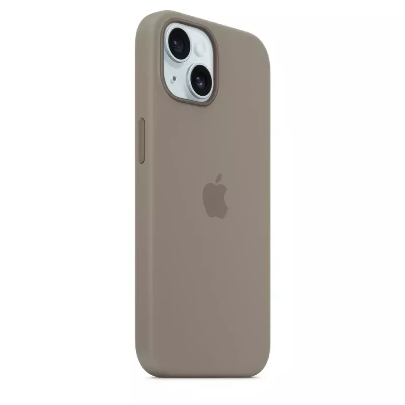Custodia in silicone Apple iPhone 15 MagSafe Clay marrone