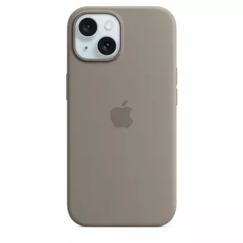 Custodia in silicone Apple iPhone 15 MagSafe Clay marrone