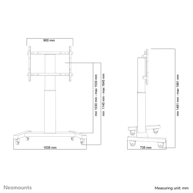 Carrello TV Neomounts PLASMA-M2250 nero 42-100 pollici - motorizzato