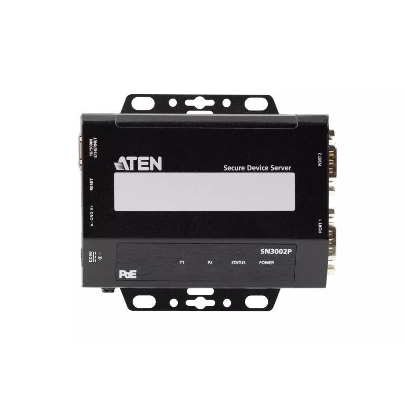 ATEN Altusen SN3002P server di dispositivi, 2 porte RS-232, LAN 100 Mb, montabile su scrivania, a parete o su guida DIN