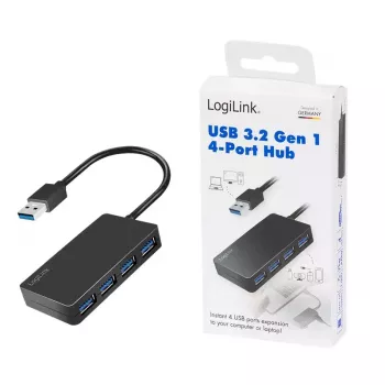 LogiLink hub USB 3.2 Gen1 a 4 porte nero 5000 Mbit/s ABS