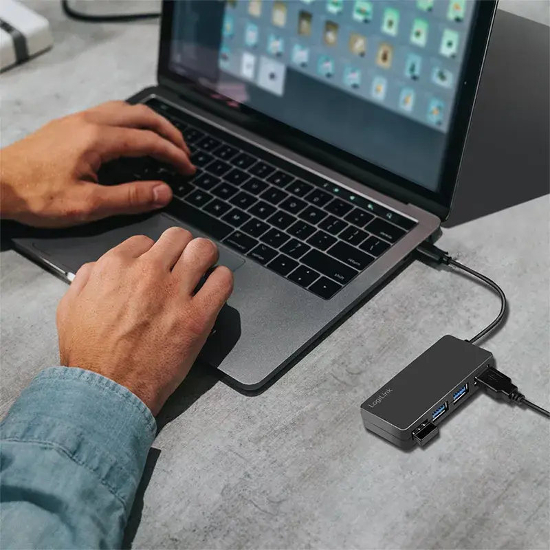 LogiLink hub USB 3.2 Gen1 a 4 porte nero 5000 Mbit/s ABS
