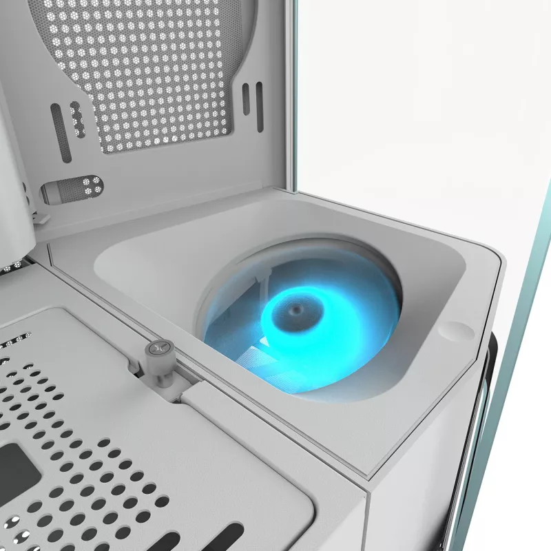 Case per PC Midi-Tower Cougar FV270 — bianco, supporta ATX/ EATX/ Micro-ITX, 2×3,5