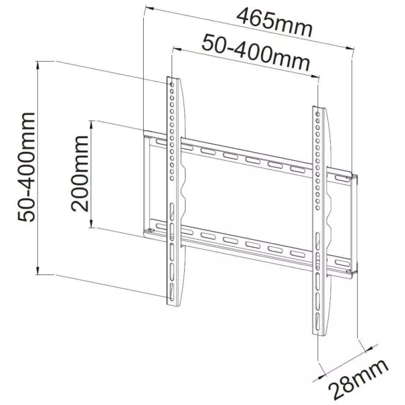 Techly supporto a parete fisso sottile LED TV LCD 23-55 nero