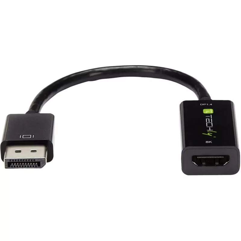 Techly IADAP-DP-HDMIF8K adattatore attivo da DisplayPort 1.4 (M) a HDMI (F), 8K, nero