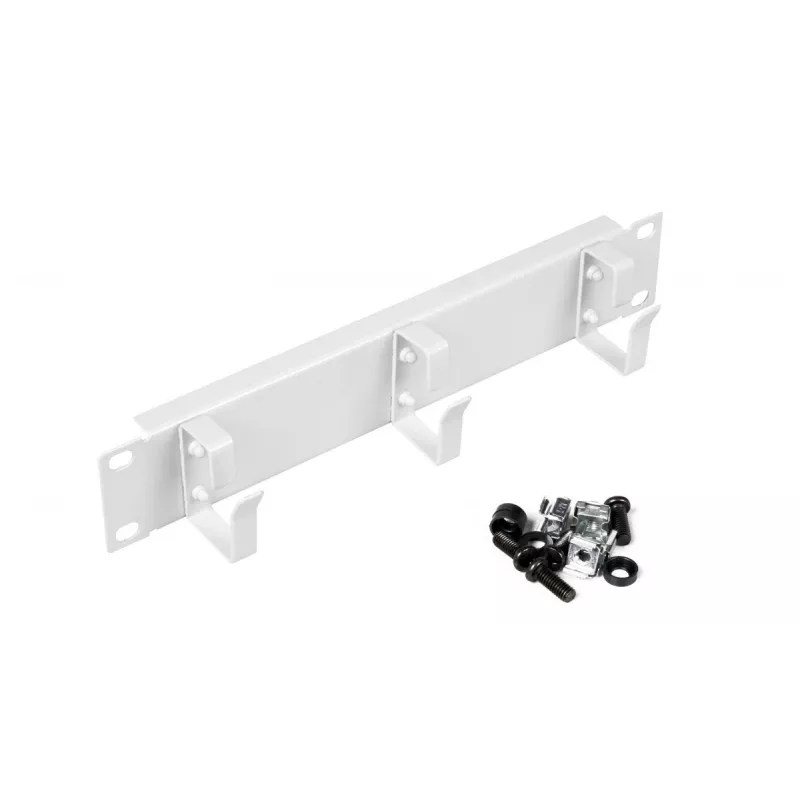 Equip EZMR-10-G pannello passacavi da 10 pollici 1U con anelli, grigio chiaro
