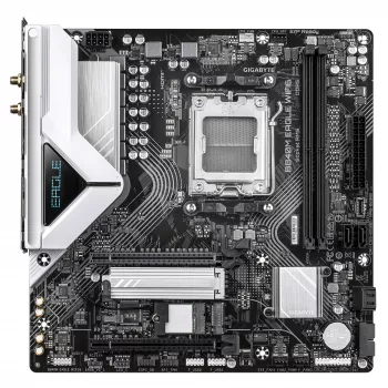 Scheda madre GIGABYTE B840M EAGLE WIFI6 - CPU AMD Ryzen 9000, VRM 5+2+2 fasi, fino a 7600 MHz DDR5 (O.C.), 1x PCIe 4.0 + 1x PCIe 3.0 M.2, Wi-Fi 6, LAN 2,5 GbE, USB 3.2 Gen 1