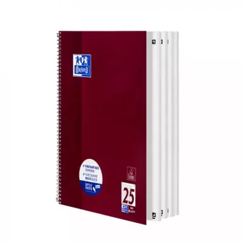Quaderno Oxford 100050355 A4 80 fogli bordeaux