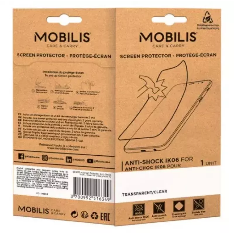 Mobilis 036255 pellicola protettiva antiurto IK06 per Honeywell EDA52 / EDA56 / EDA57, trasparente