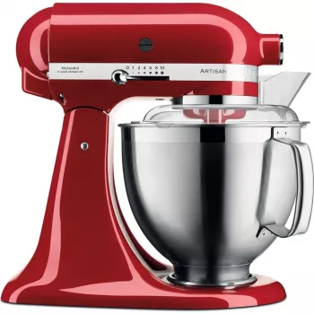Robot da cucina KITCHENAID Artisan 5KSM185PS, ciotola in acciaio inox 4,8 L, 300 W, 10 velocità, rosso