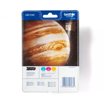 Cartuccia Brother inchiostro LC1240RBWBP XL multipack C,M,Y