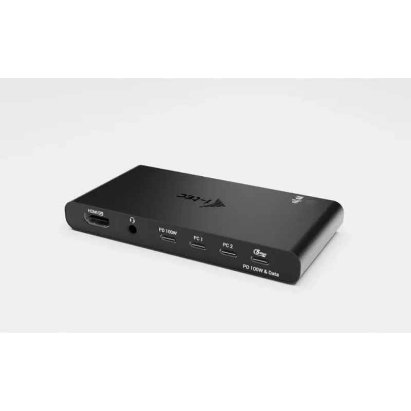 Docking station KVM i-tec per 2 host HDMI, interfaccia host USB-C, PD 2×100W, 4K@60Hz, 2×USB-A