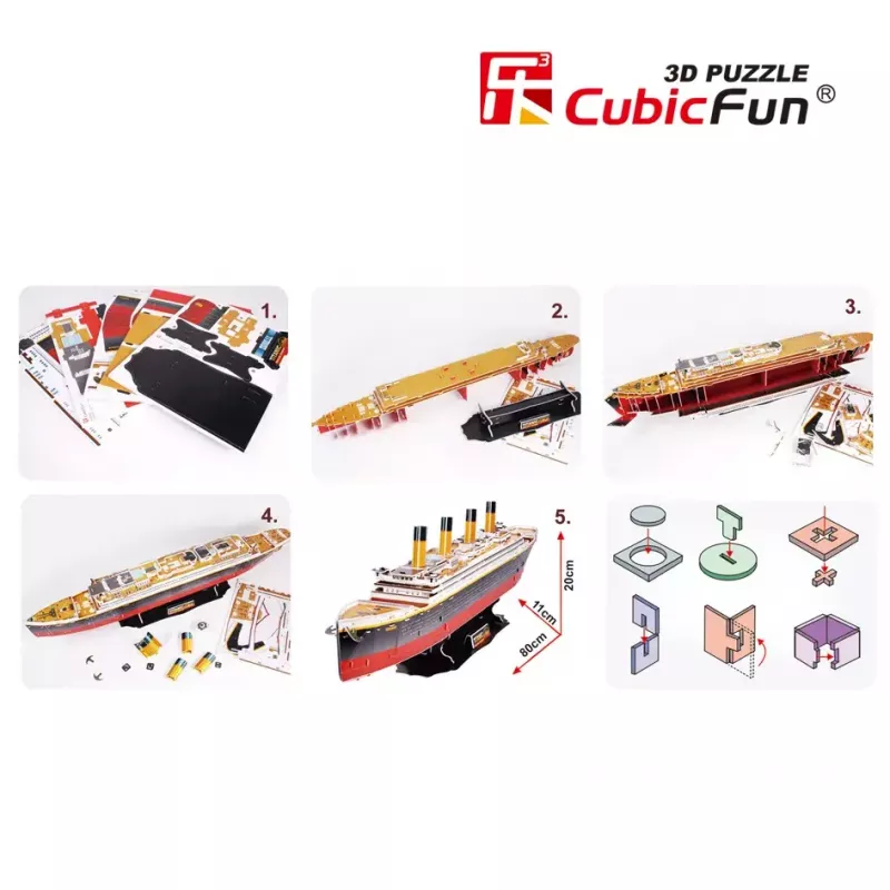CubicFun T4011H Titanic Big puzzle 3D, 113 pezzi