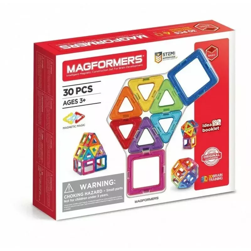 Magformers Magnetic Blocks Basic set da 30 pz. di MAGFORMERS — giocattolo magnetico da costruzione da 30 pezzi