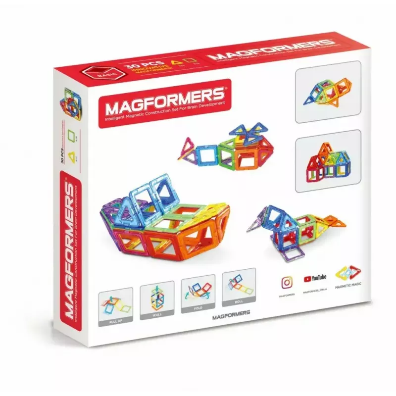 Magformers Magnetic Blocks Basic set da 30 pz. di MAGFORMERS — giocattolo magnetico da costruzione da 30 pezzi