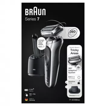 Rasatore Braun Series 7 71-S7200c nero argento litio-ioni 50 min