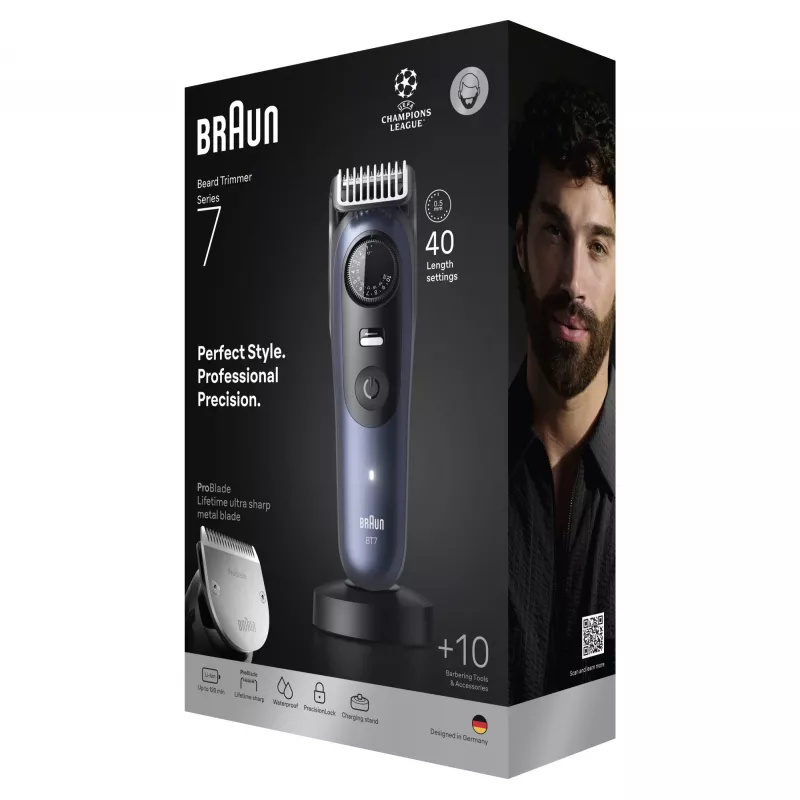 Rifinitore barba Braun BeardTrimmer 7 BT7540 0,5-20 mm batteria nero blu