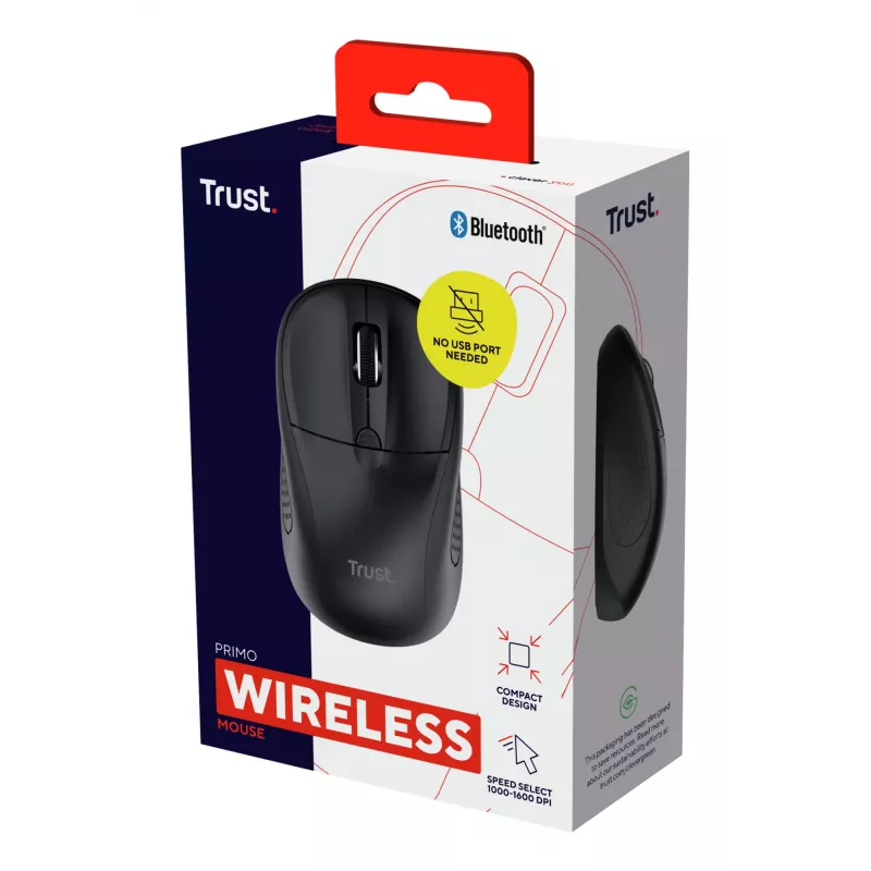Trust Primo Mouse Travel ambidestro Bluetooth ottico 1600 DPI