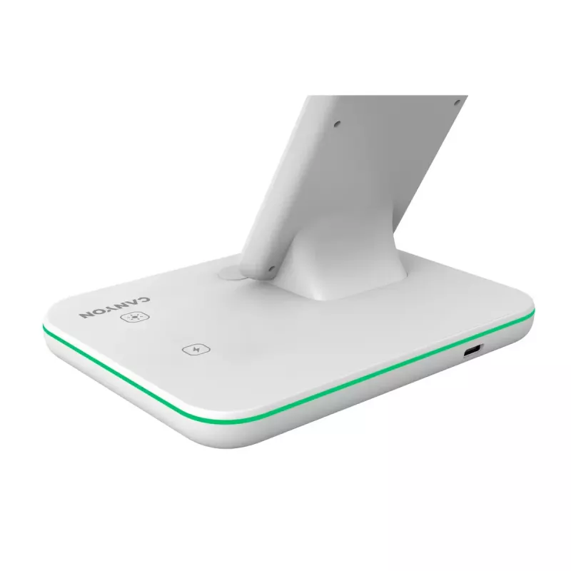 CANYON WS-303 supporto di ricarica wireless Qi 3 in 1, 15 W, bianco (CNS-WCS303W)