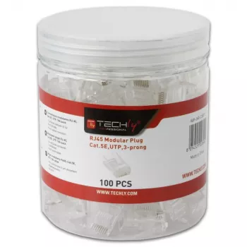 Techly IWP-JAR-C5RTY Connettore a filo RJ45 trasparente