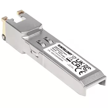 Intellinet Modulo ricetrasmettitore ottico, Gigabit RJ45 rame SFP, porta 1000Base-T (RJ45), 100 m, conforme MSA, compatibile Cisco GLC-T, Ethernet, fibra ottica, tre anni di garanzia