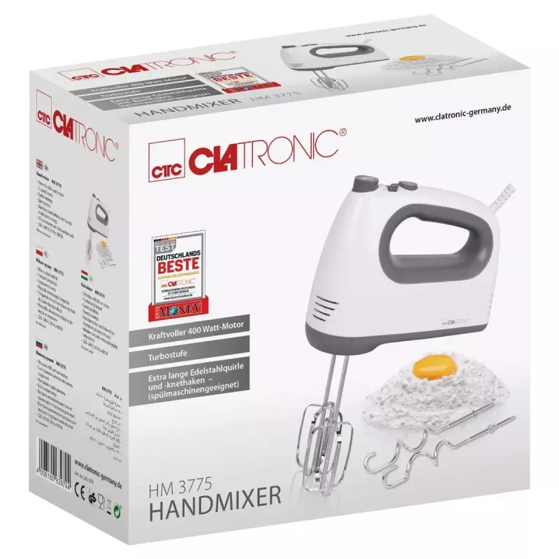 Frullatore a mano Clatronic HM 3775 grigio bianco