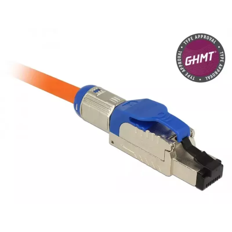 Connettore a filo RJ-45 DeLOCK 86487 blu argento