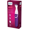 Rifinitore bikini Philips Essential BRT383/15, 3 livelli di lunghezza, batteria AA, 120 min di autonomia, bianco/viola