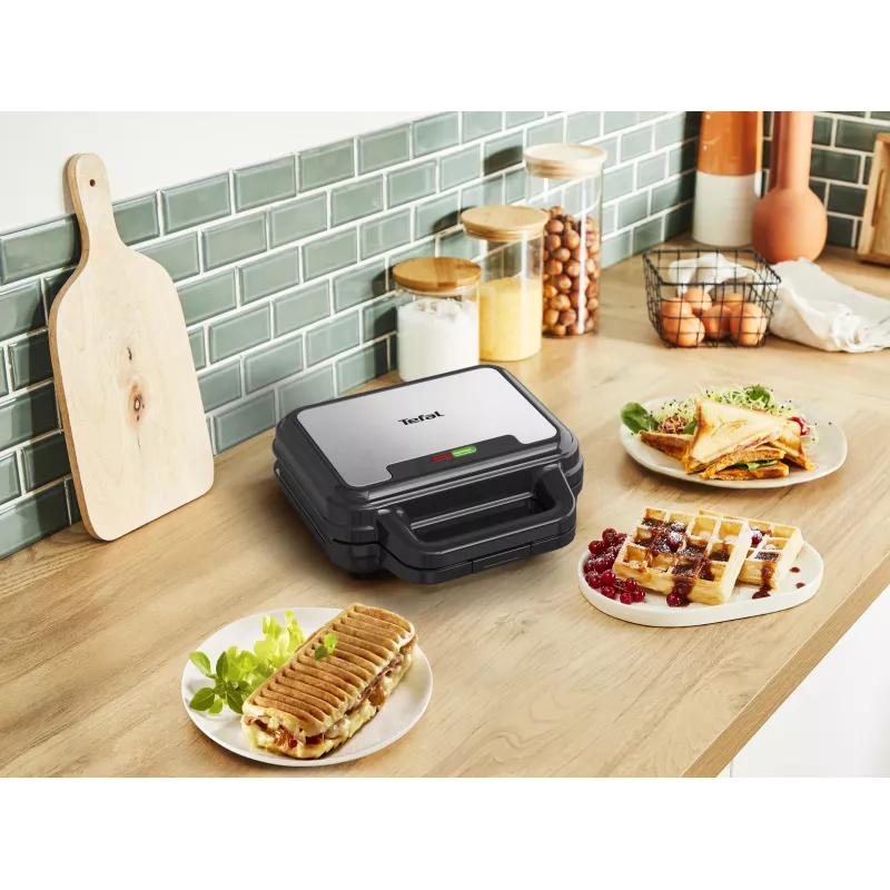 Sandwich maker Tefal SW383D10 700 W nero, acciaio inox