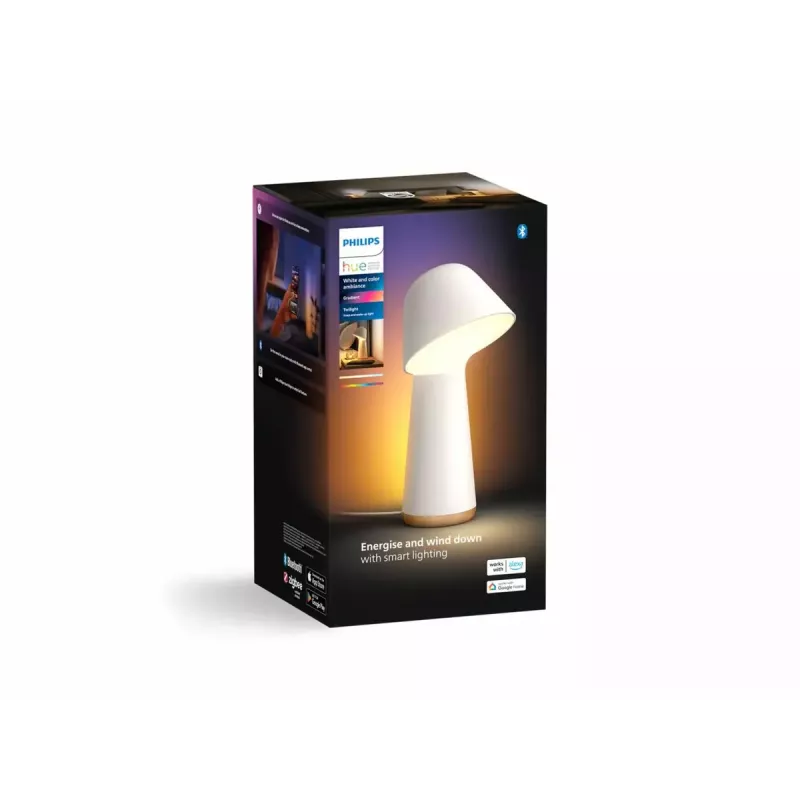 Philips Hue Twilight 929003711201 lampada da tavolo, White and Color Ambiance, bianca